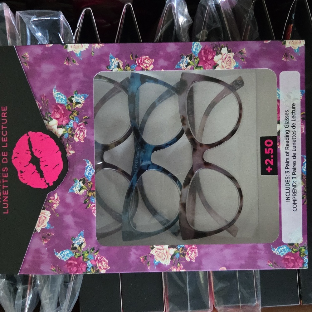 Betsey Johnson Floral Reading Glasses Trio 2.5 Strength